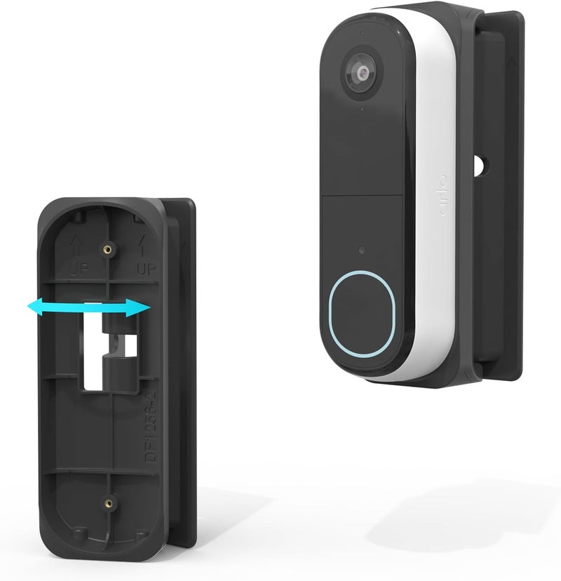 VOMENC Adjustable 0 to 45 Degree Left and Right Angle Mount Compatible with Arlo Video Doorbell 2K/HD 2nd Generation (Black) - Image 1